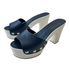 Giuseppe Zanotti Platform Clogs Studded Slide Sandals Heels Blue White Women  37